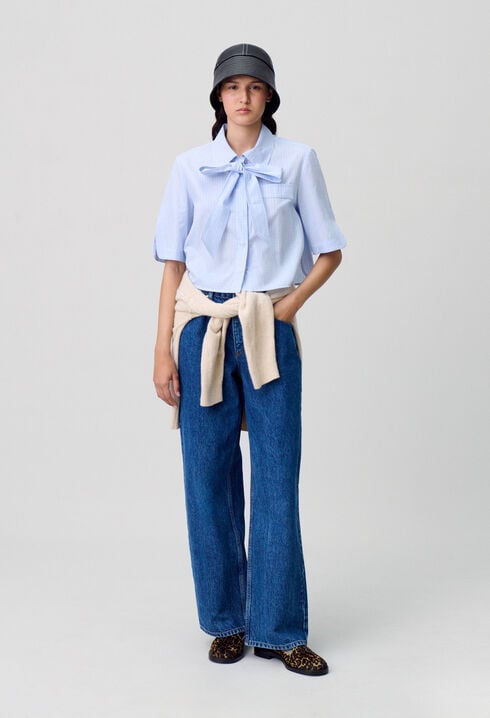 Short checked shirt