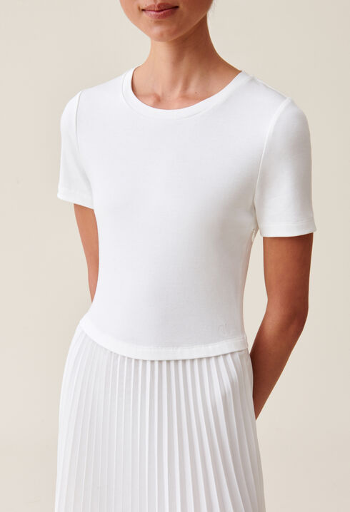 Twist Dual-Fabric Dress