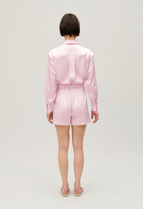 Blush smocked playsuit