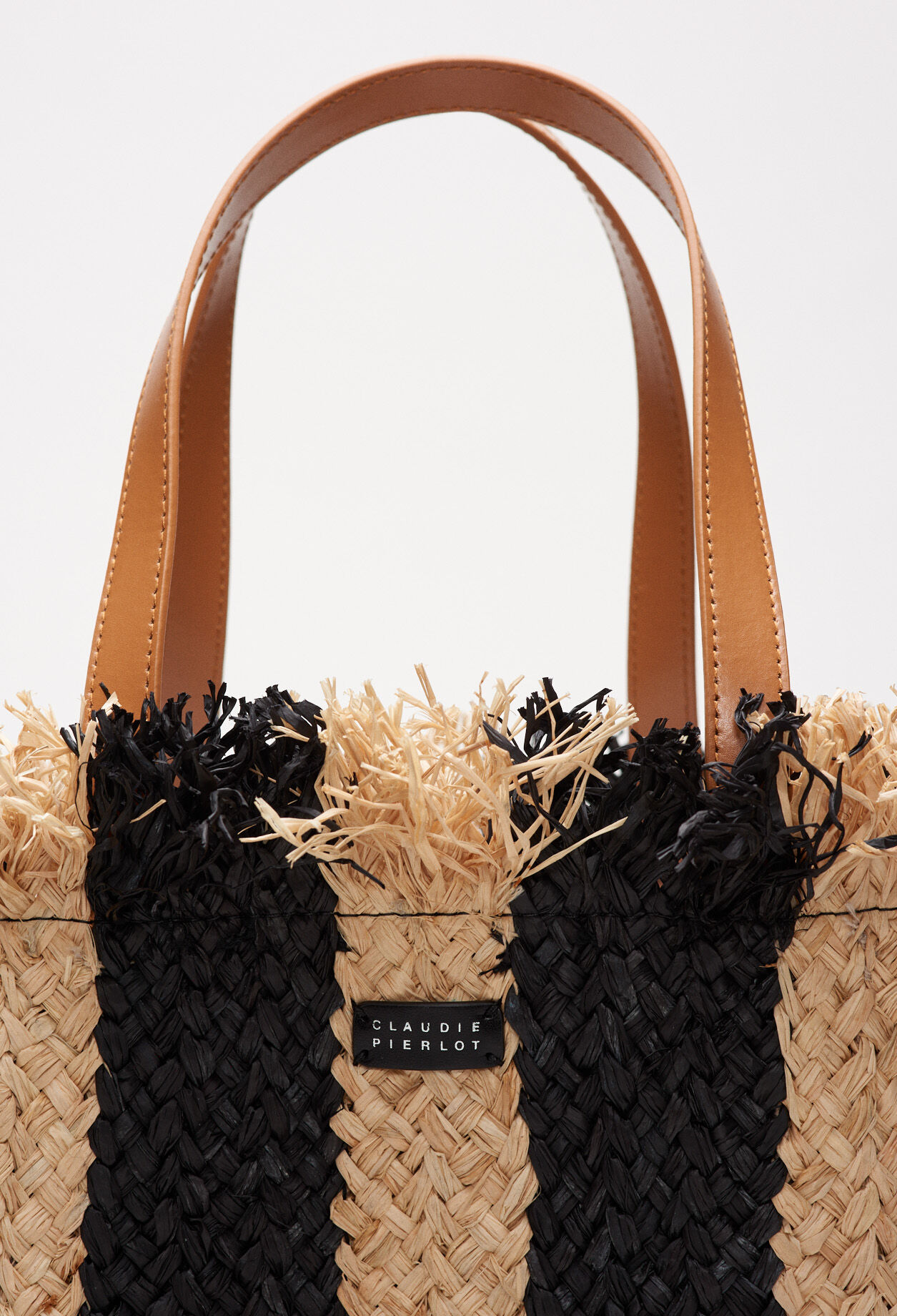 Straw and leather bag