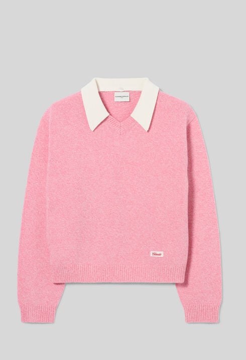 Detachable collar knit jumper