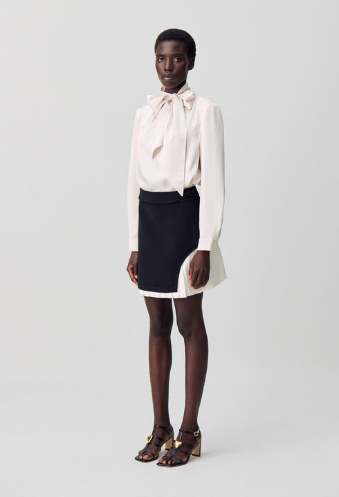 Flowing pussy-bow blouse