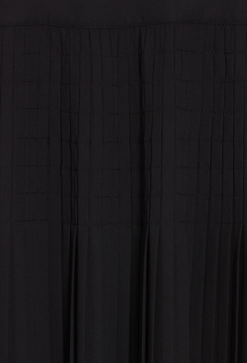 Black pleated mid-length skirt