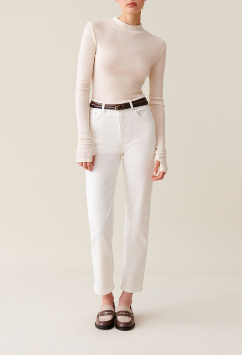 Wool top with high neck