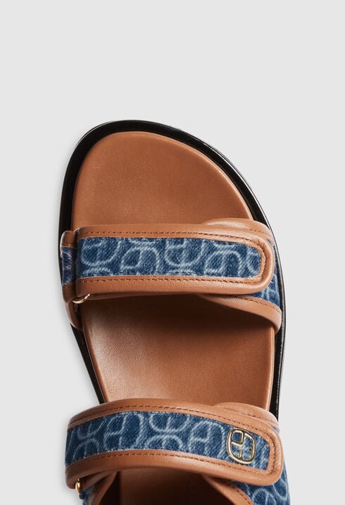 Blue denim CP monogram sandals