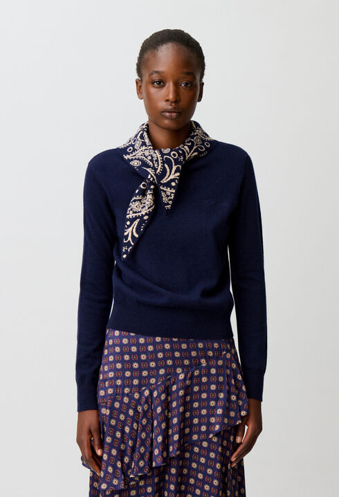 Gold heart jewel knit jumper