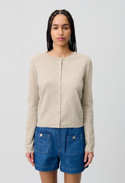 Wool Cardigan w/ CP Embroidery