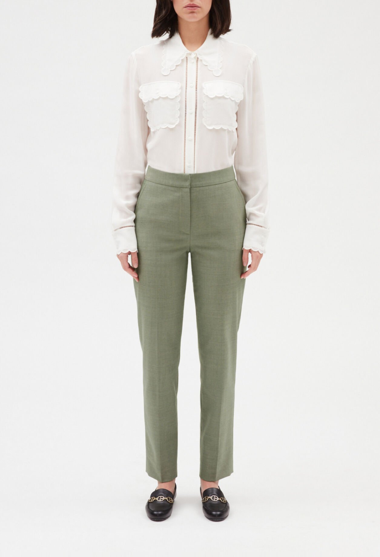 Khaki suit trousers