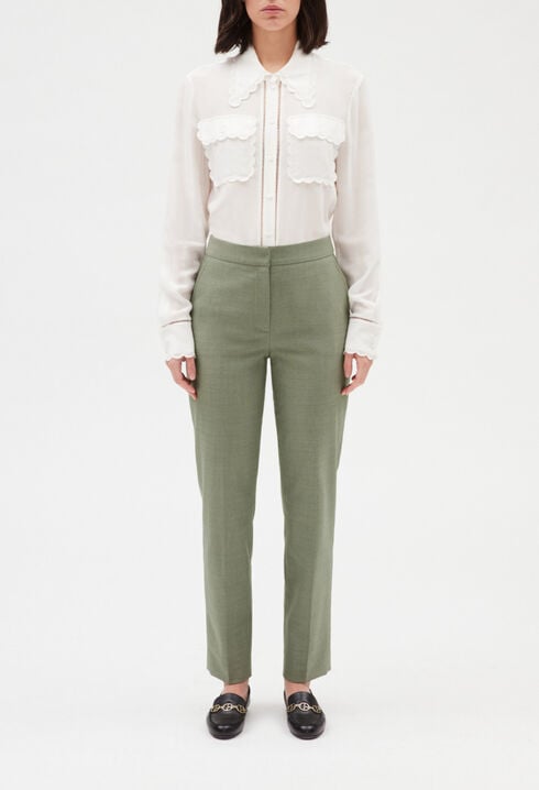 Khaki suit trousers