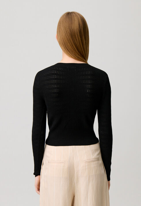 Fine knit bow jumper