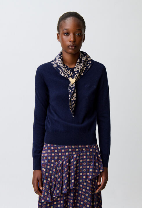 Gold heart jewel knit jumper