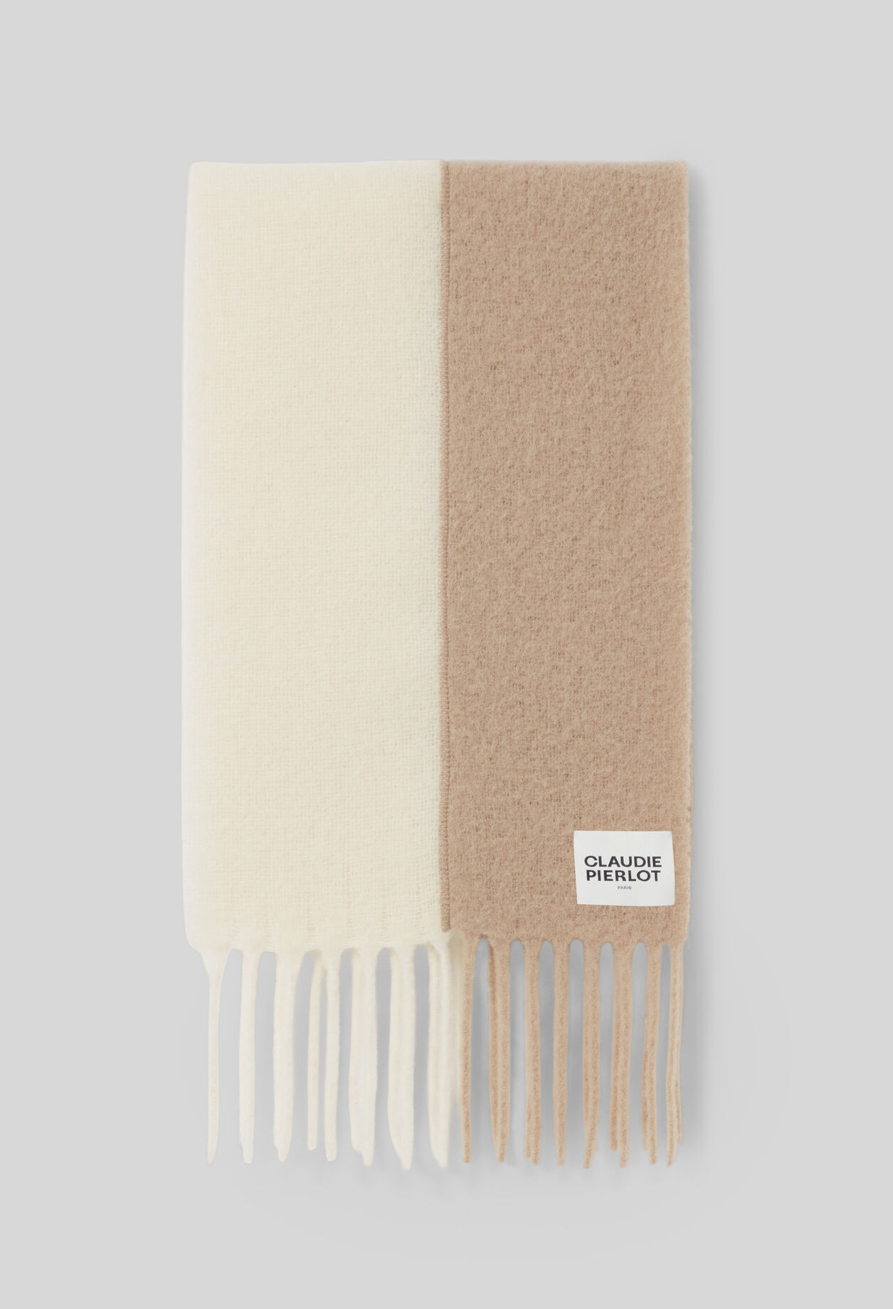 Bicolour scarf with fringes