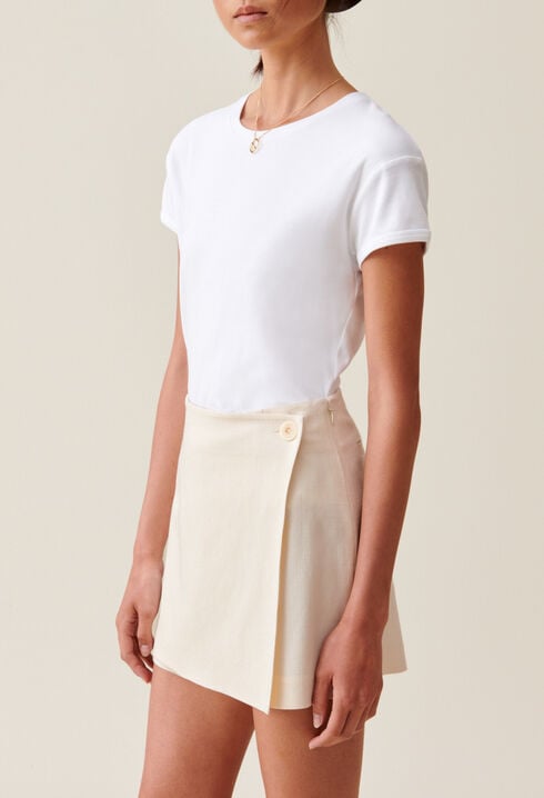 Ivory Wrap Skort