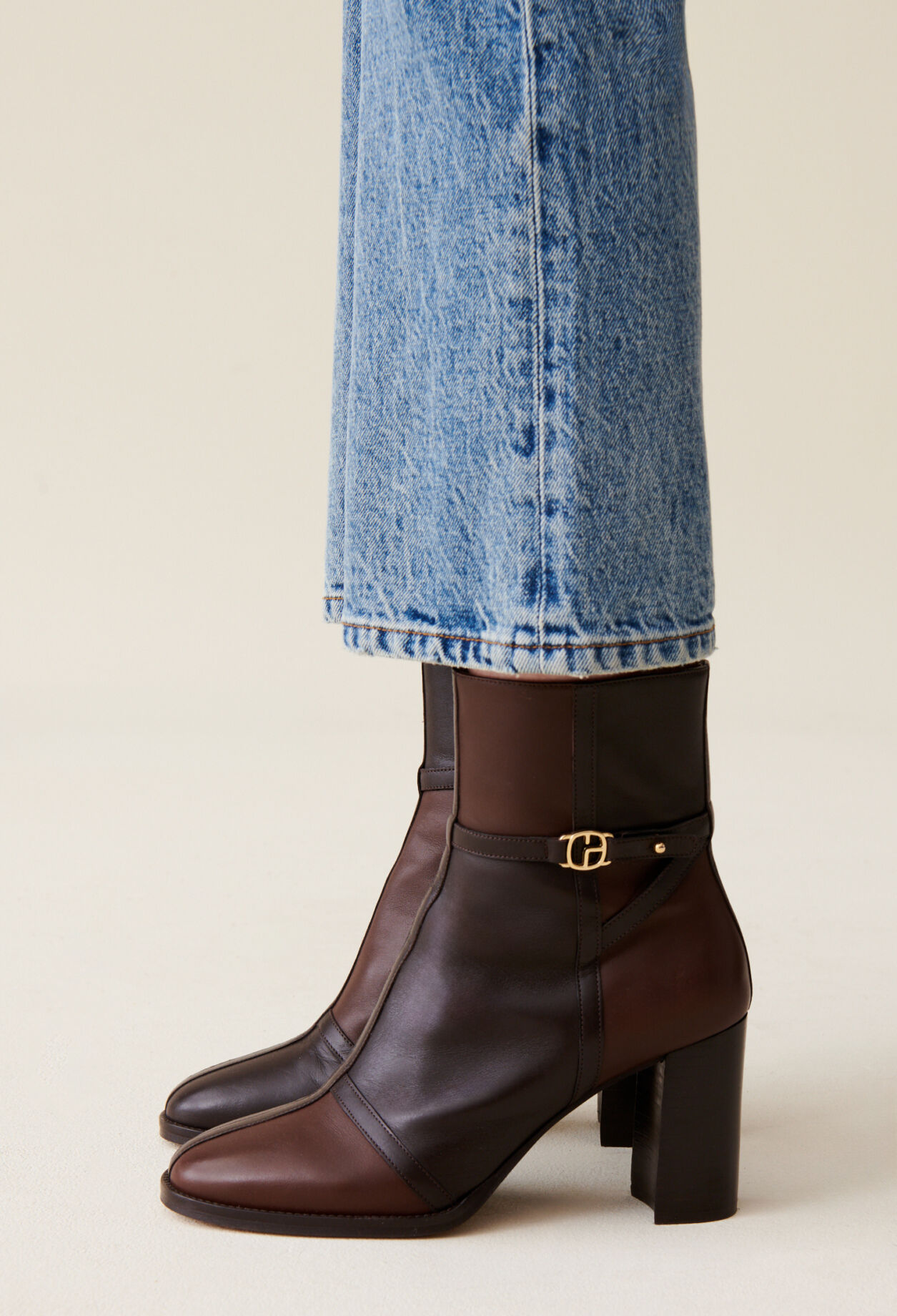 Patchwork Patent Leather Boots