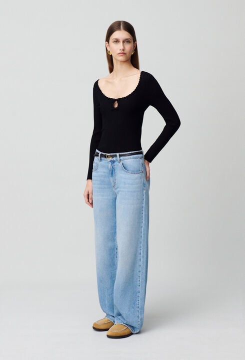 Long sleeve fine knit top