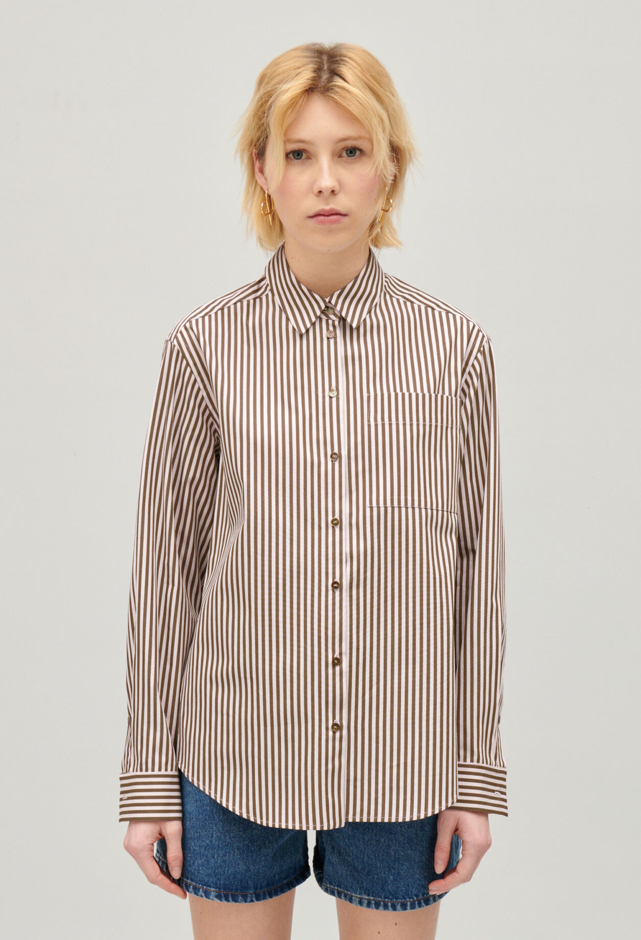 Bronze striped shirt