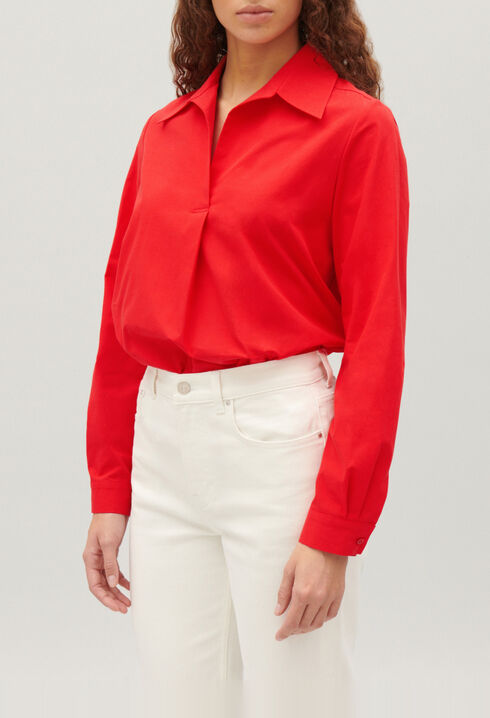 Long-sleeved cotton blouse
