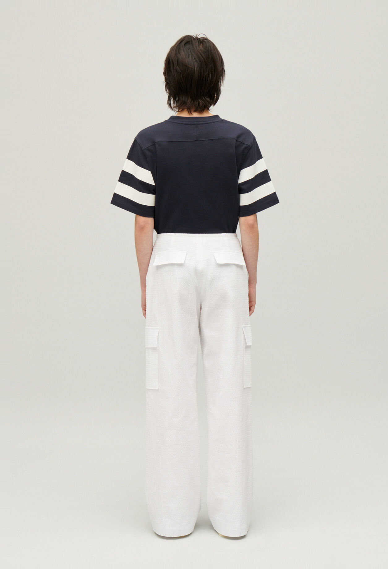 White cargo trousers
