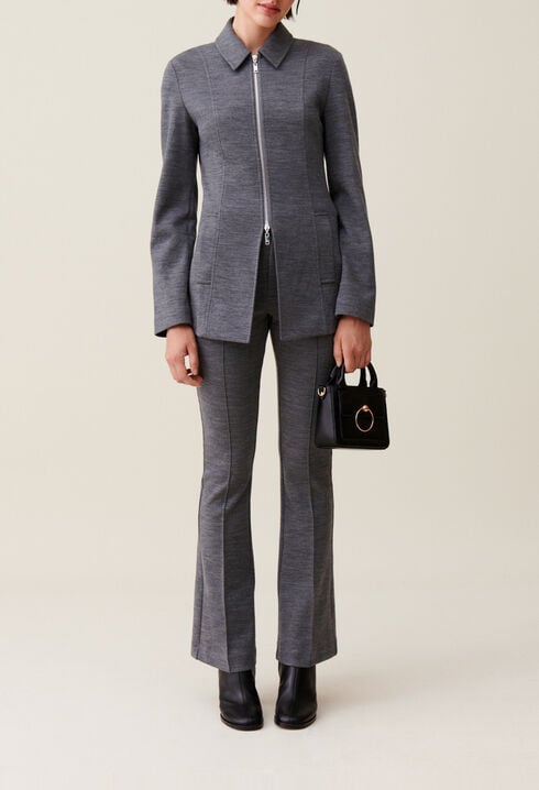 Grey fitted zipped jacket