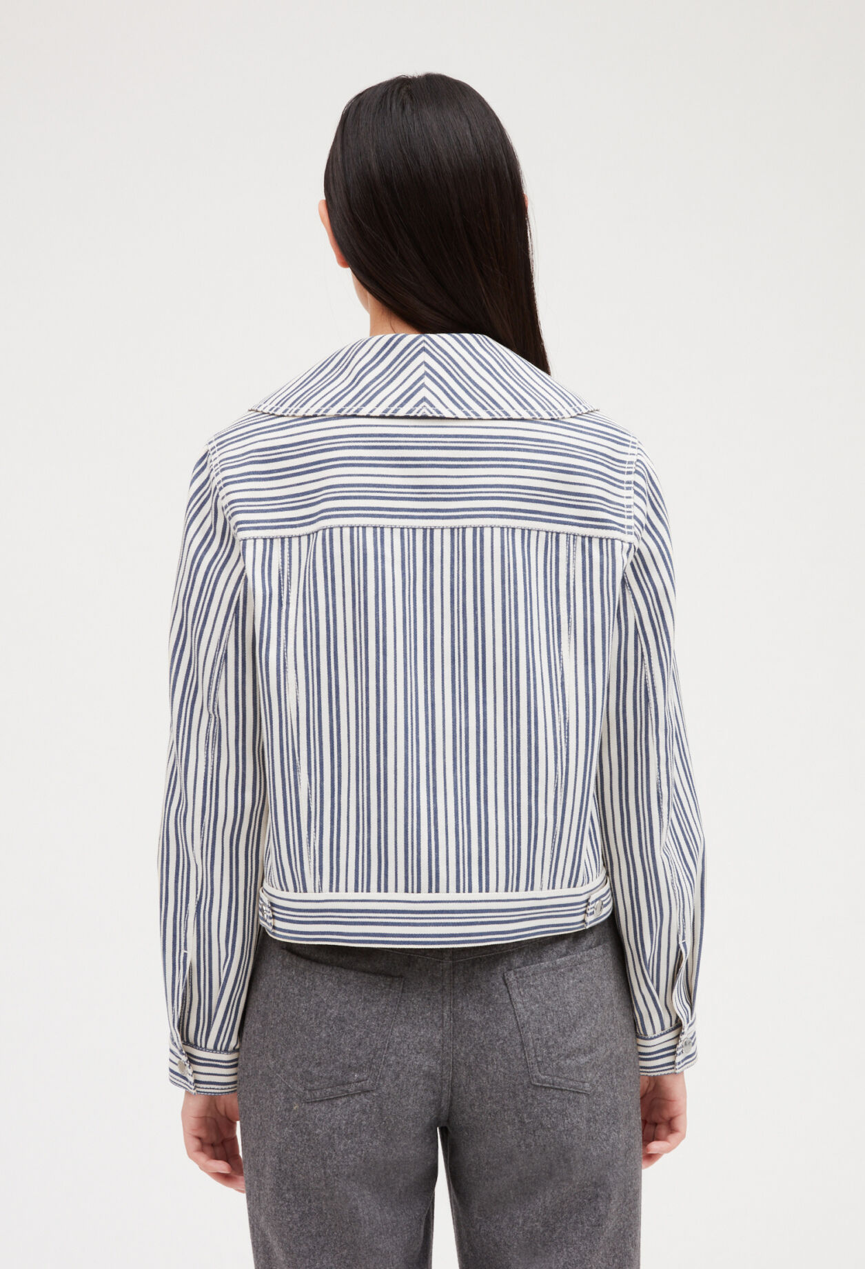 Striped denim jacket