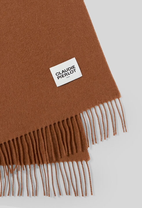 Wide fringed scarf