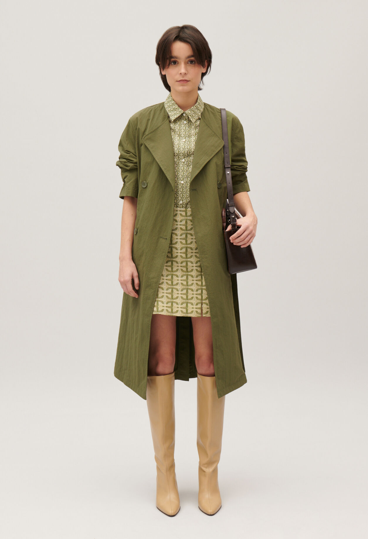 Next pourous khaki coat