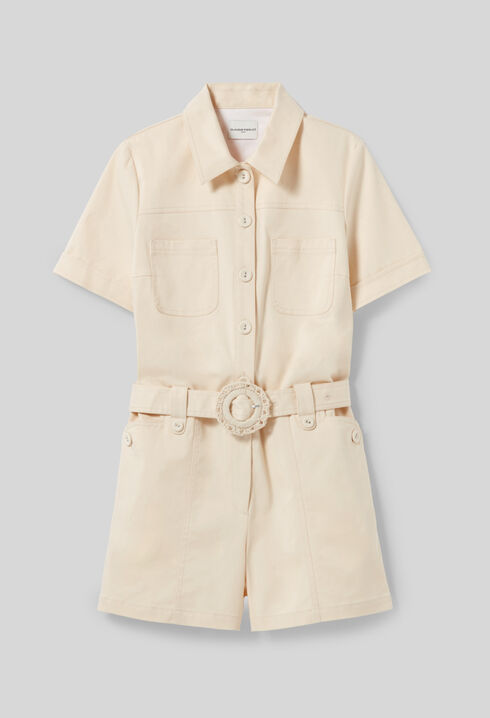 Shirt collar jumpsuit