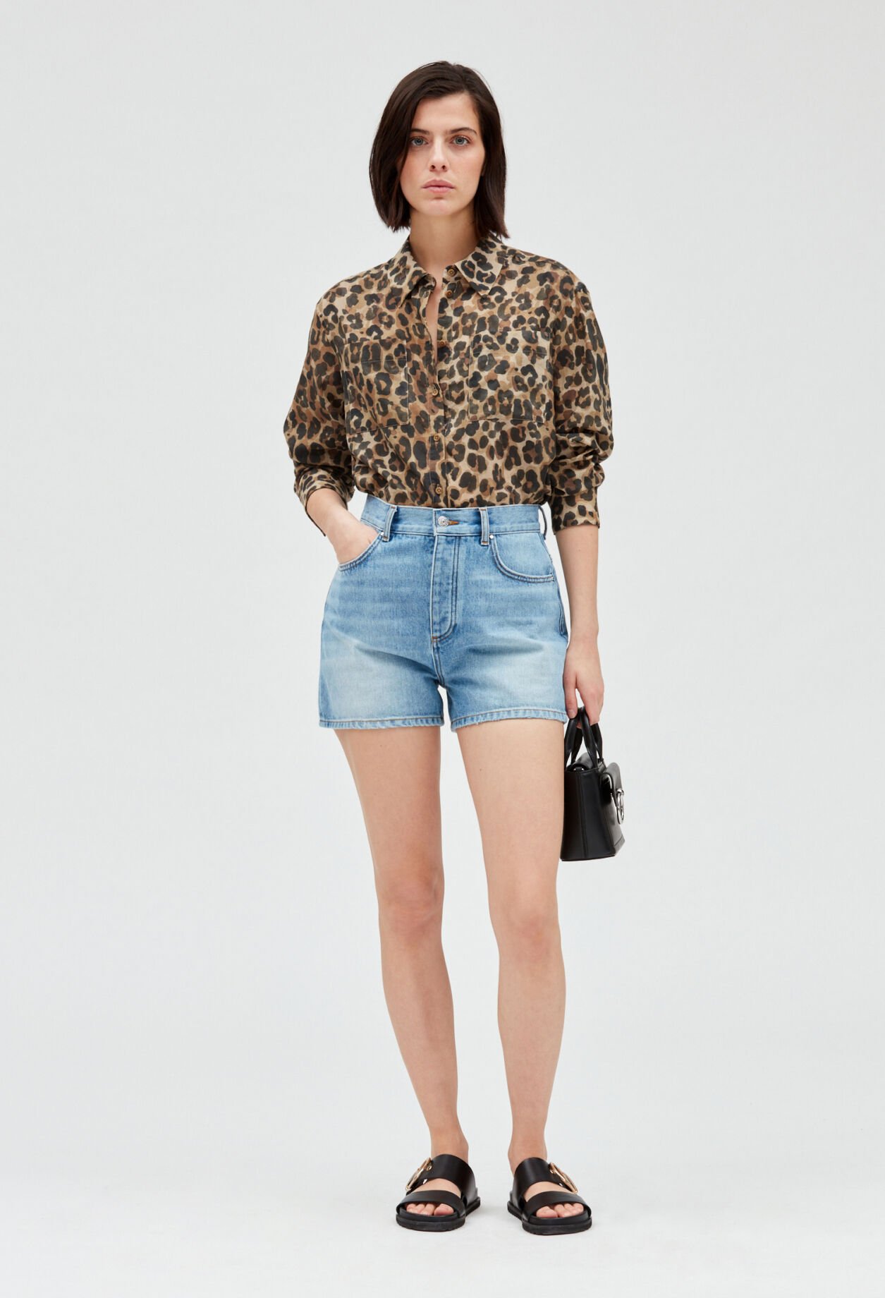 Blue denim shorts