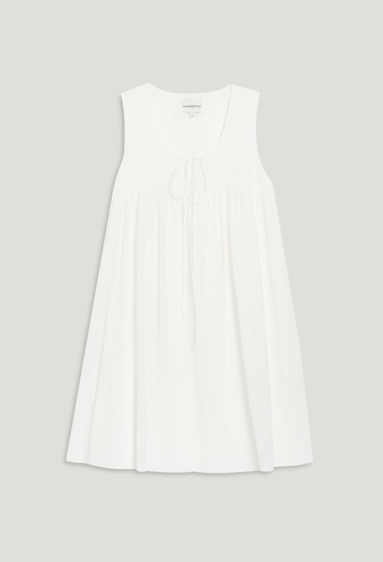 Ruched short cream dress