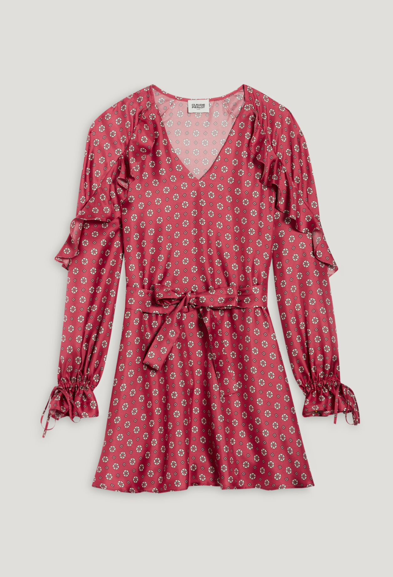 Printed satin mini dress