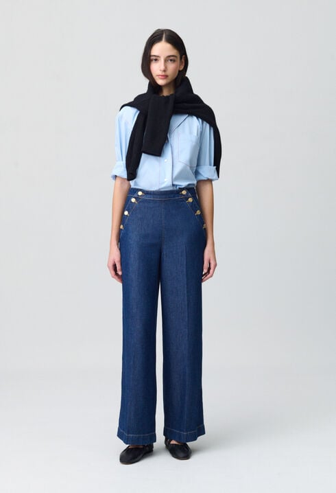 Wide-Leg Sailor Trousers