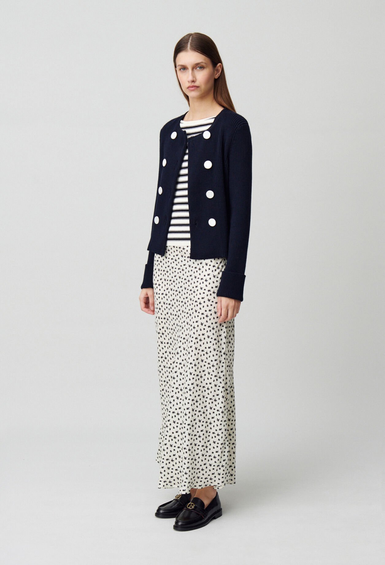 Buttoned wool-blend cardigan