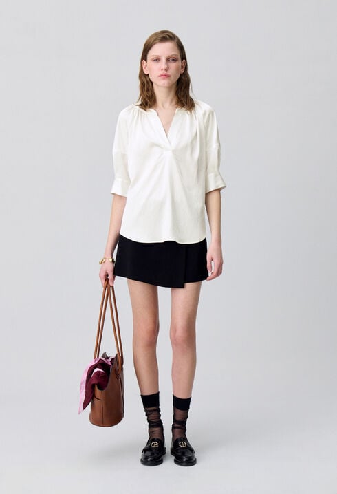 Flowy blouse with a notch neckline
