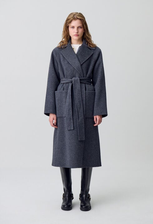 Belted Long Wool Coat