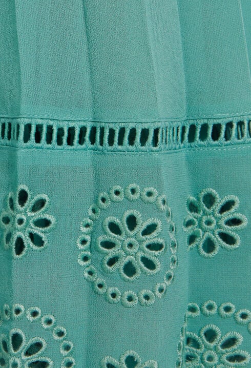 Aqua green two-tone midi dress