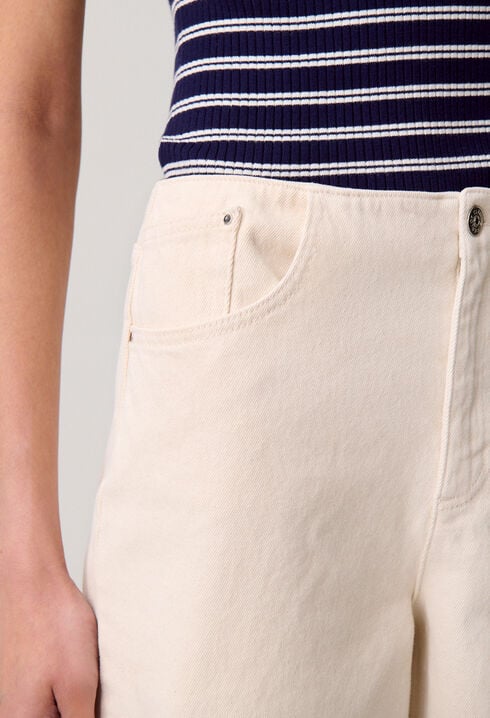 Ecru denim Bermuda shorts