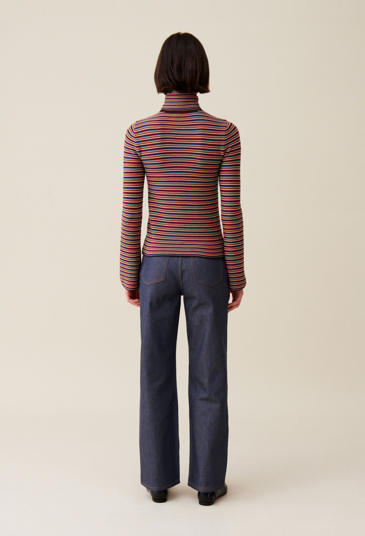 Striped turtleneck jumper