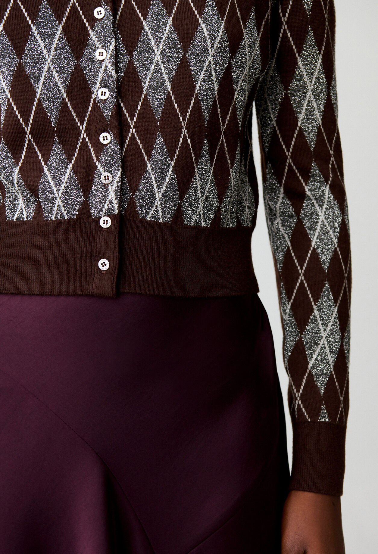 Argyle knitted cardigan