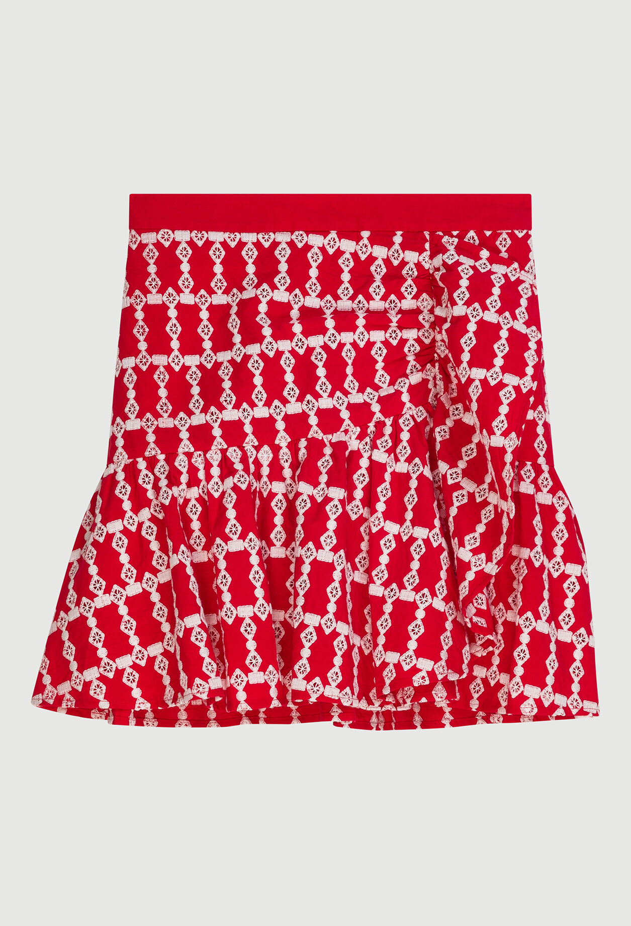 Printed skirt with frills