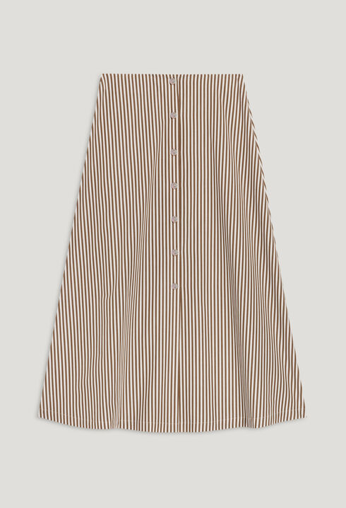 Bronze striped midi skirt