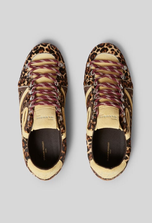 Leopard Print Leather Trainers