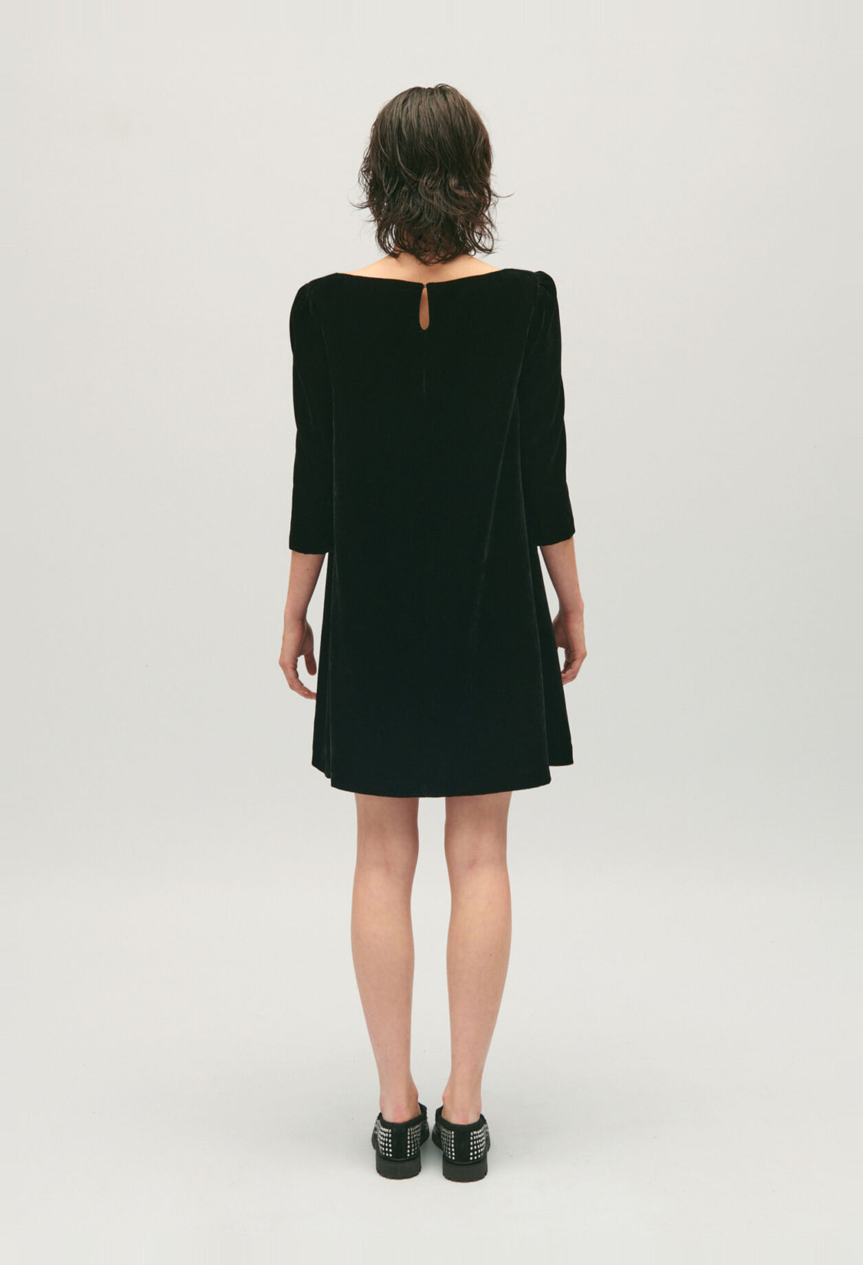 Rififi short black velour dress