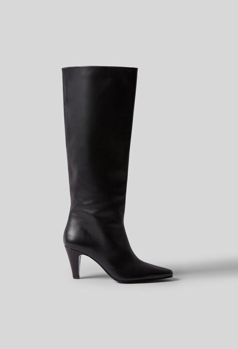 Leather knee-high boots