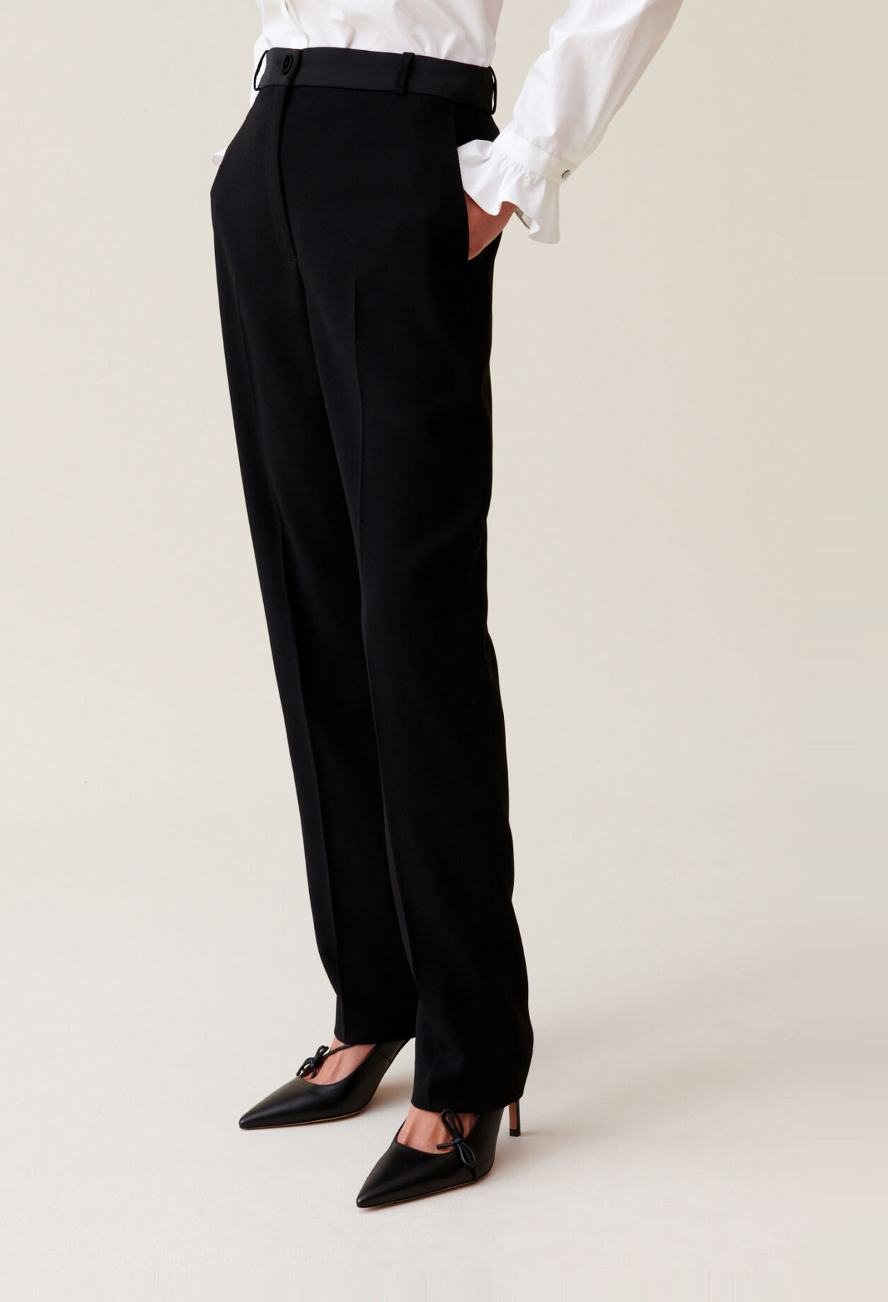 Cigarette-cut Tailored Trousers