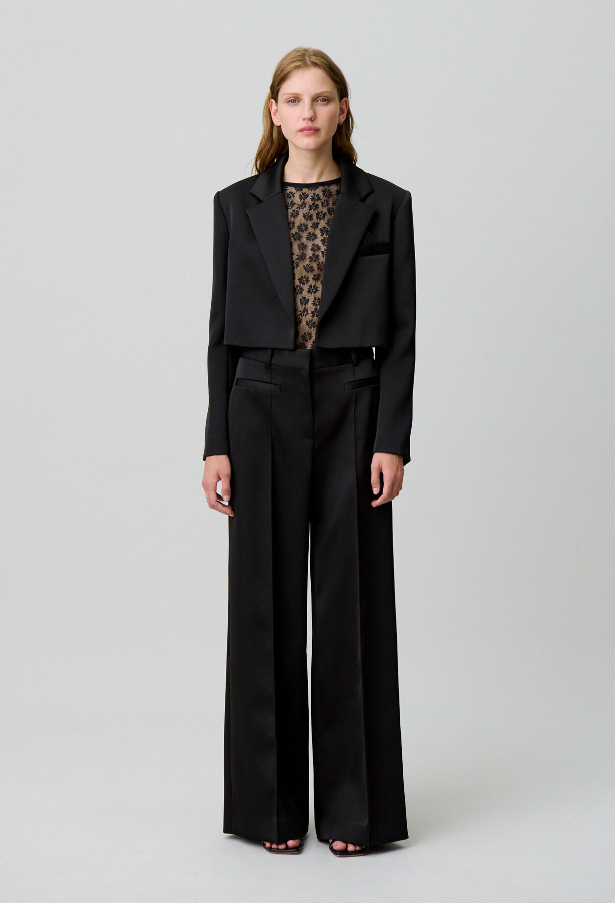 Satin tailored trousers