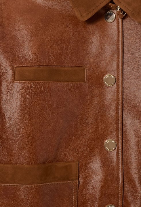 Oversized leather jacket