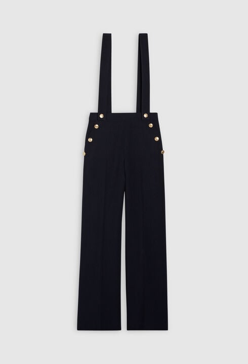 Navy trousers with braces