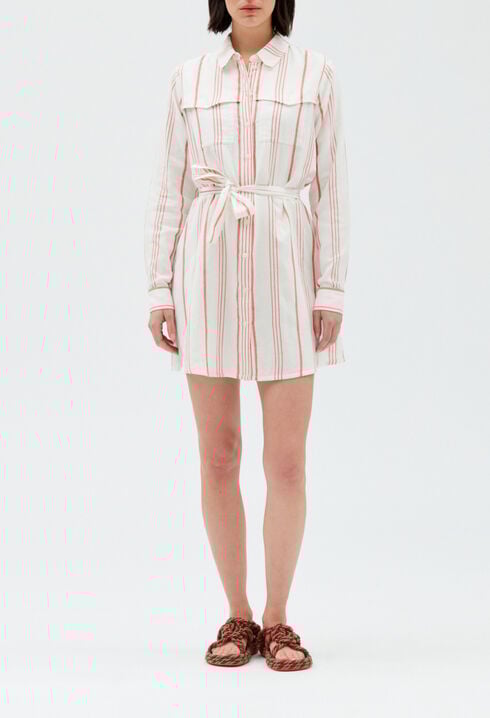 Short striped shirt dress