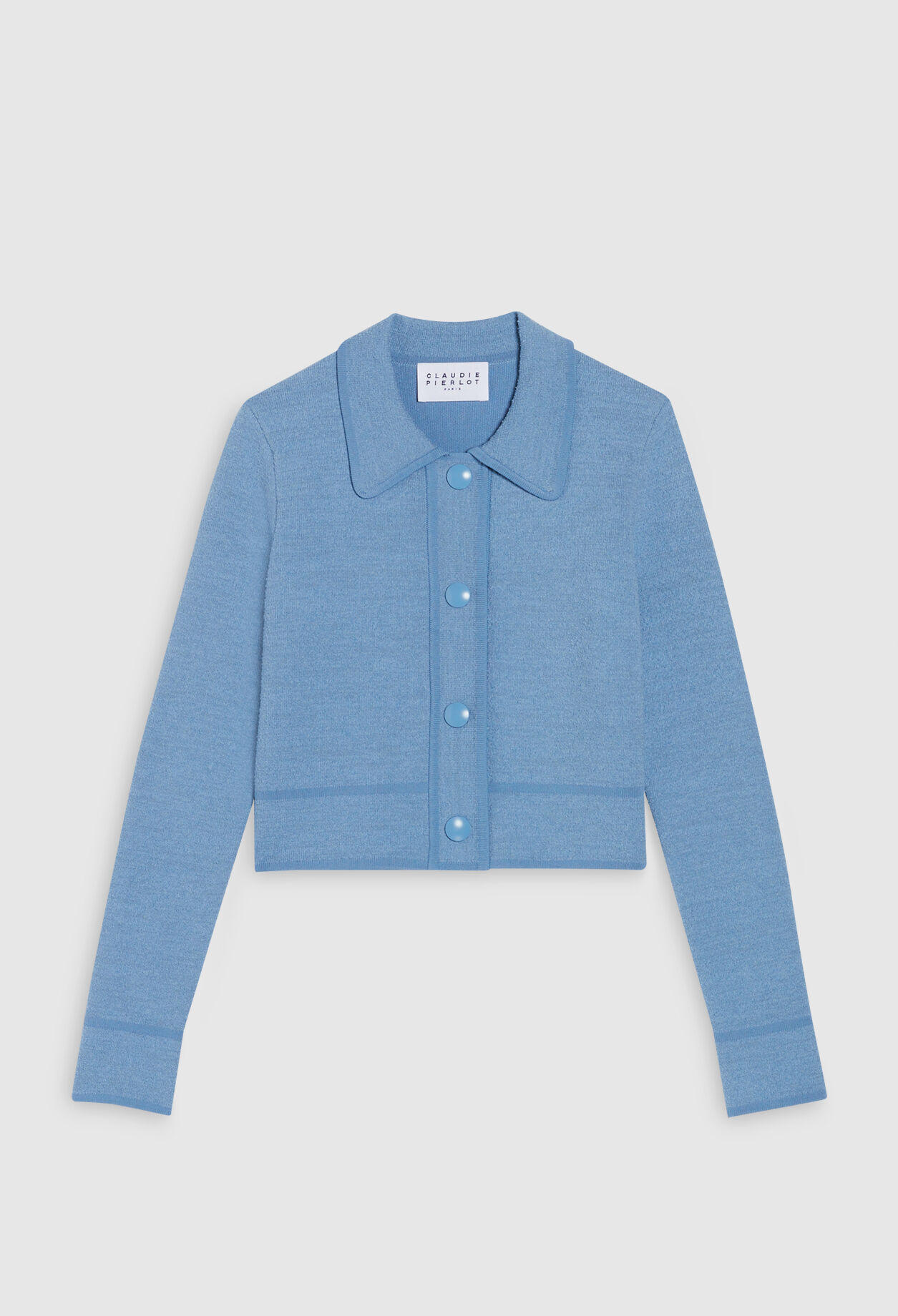 Mottled cardigan with piping