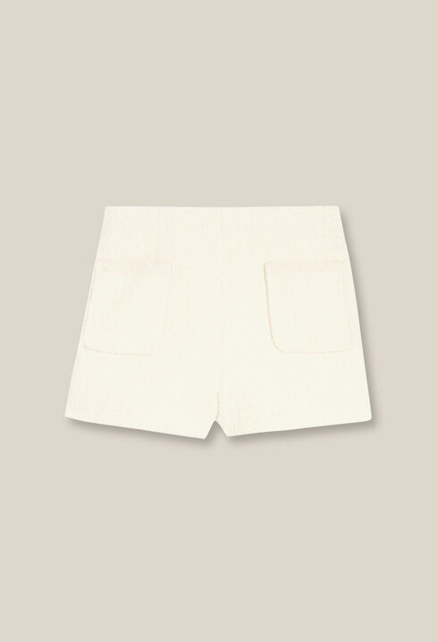 Ivory tweed shorts 